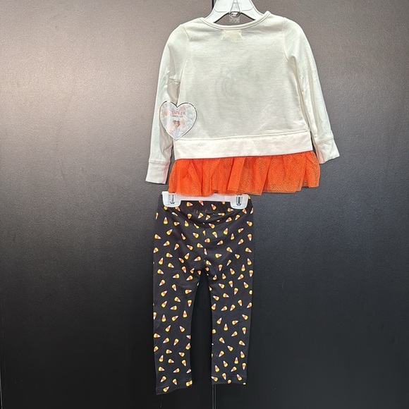 btween 2 pc.Sequin Sparkle Unicorn long sleeve, net ruffle,candy corn leggings - Picture 4 of 5